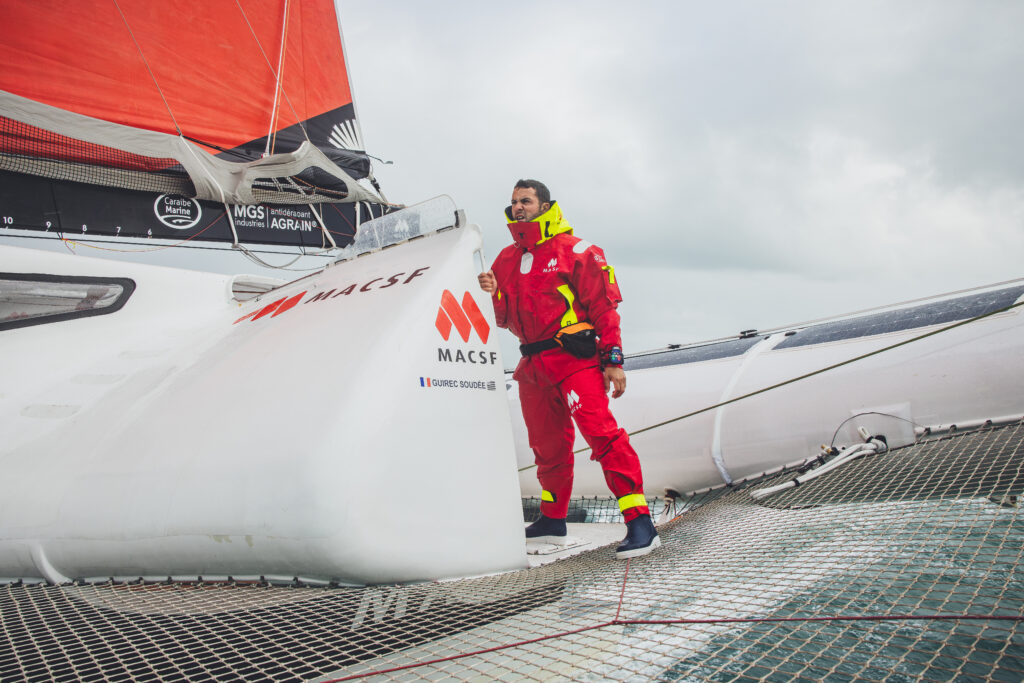 Guirec Soudée à bord du trimaran MACSF
